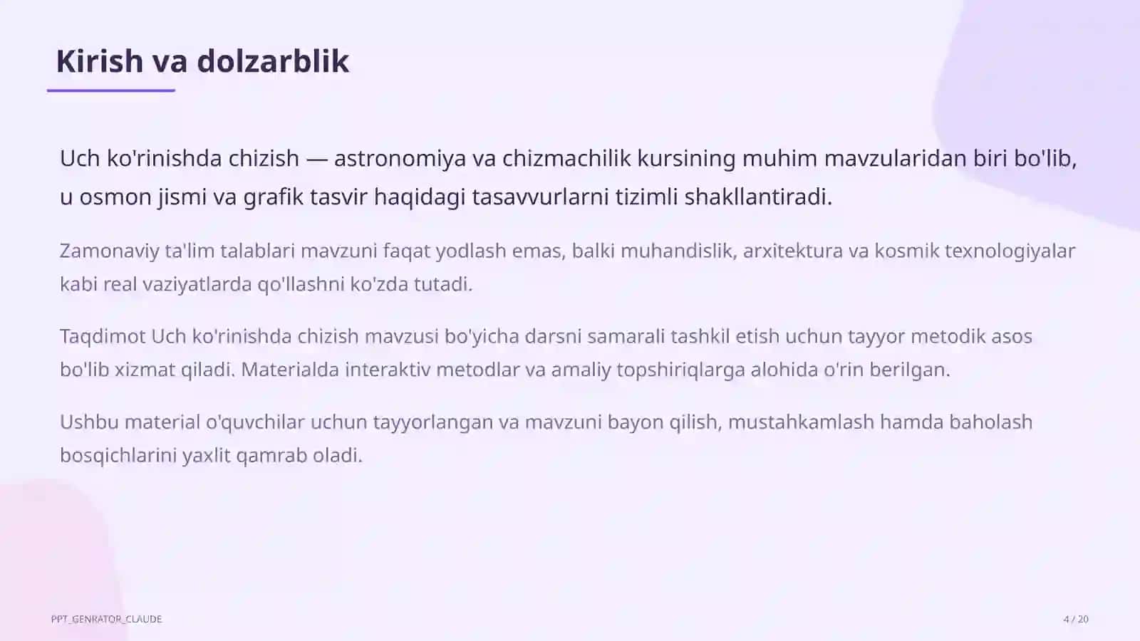 Uch ko'rinishda chizish (8-sinf) 4