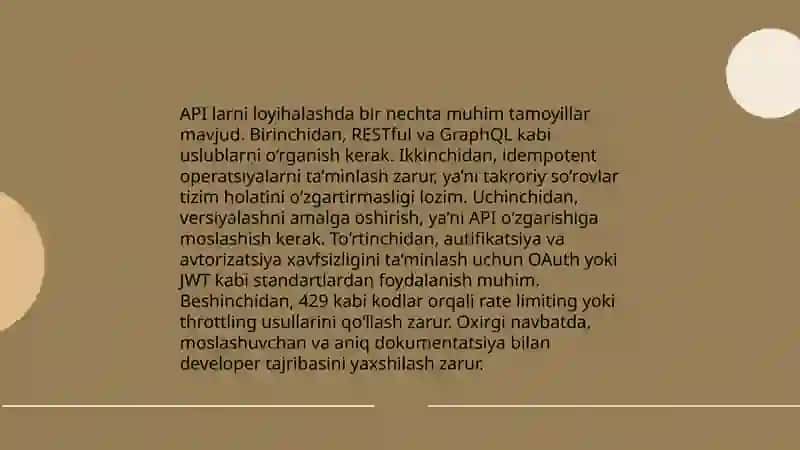 API texnalogiyasi. Interfeyslar. 4