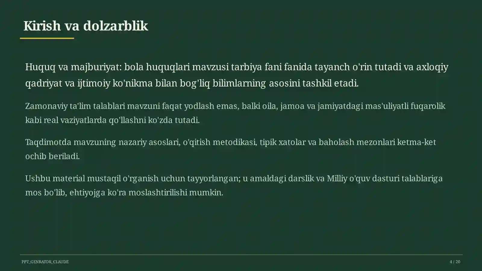 Huquq va majburiyat: bola huquqlari (8-sinf) 4
