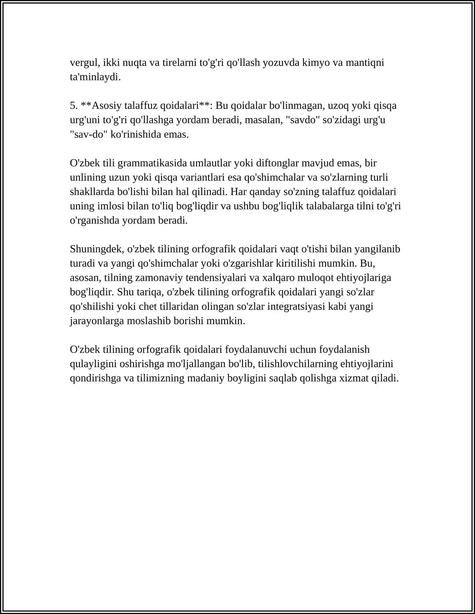 O‘ZBEK TILINING ORFOEPIYASI VA ASOSIY IMLO QOIDALARI 4