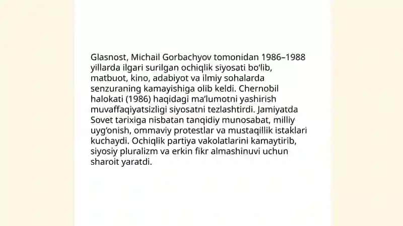 Sovet Ittifoqida islohotlar va inqiroz: imperiyaning tugatilishi 4