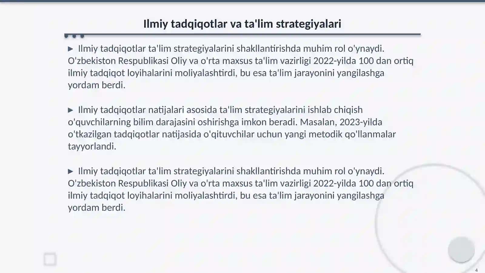 Ta'lim tizimini boshqarishni ilmiy asoslari va strategiyasi 4