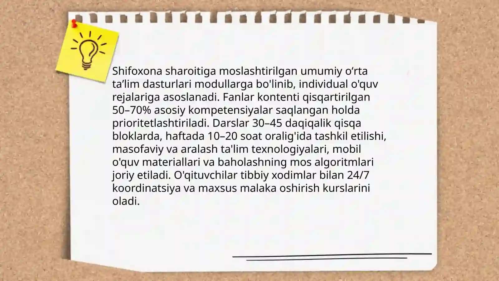 Davolash-profilaktika muassasalarida Umumiy Oʻrta taʼlim 4