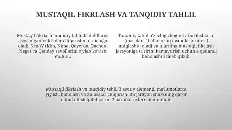 Tafakkur va mustaqil fikirlash 4