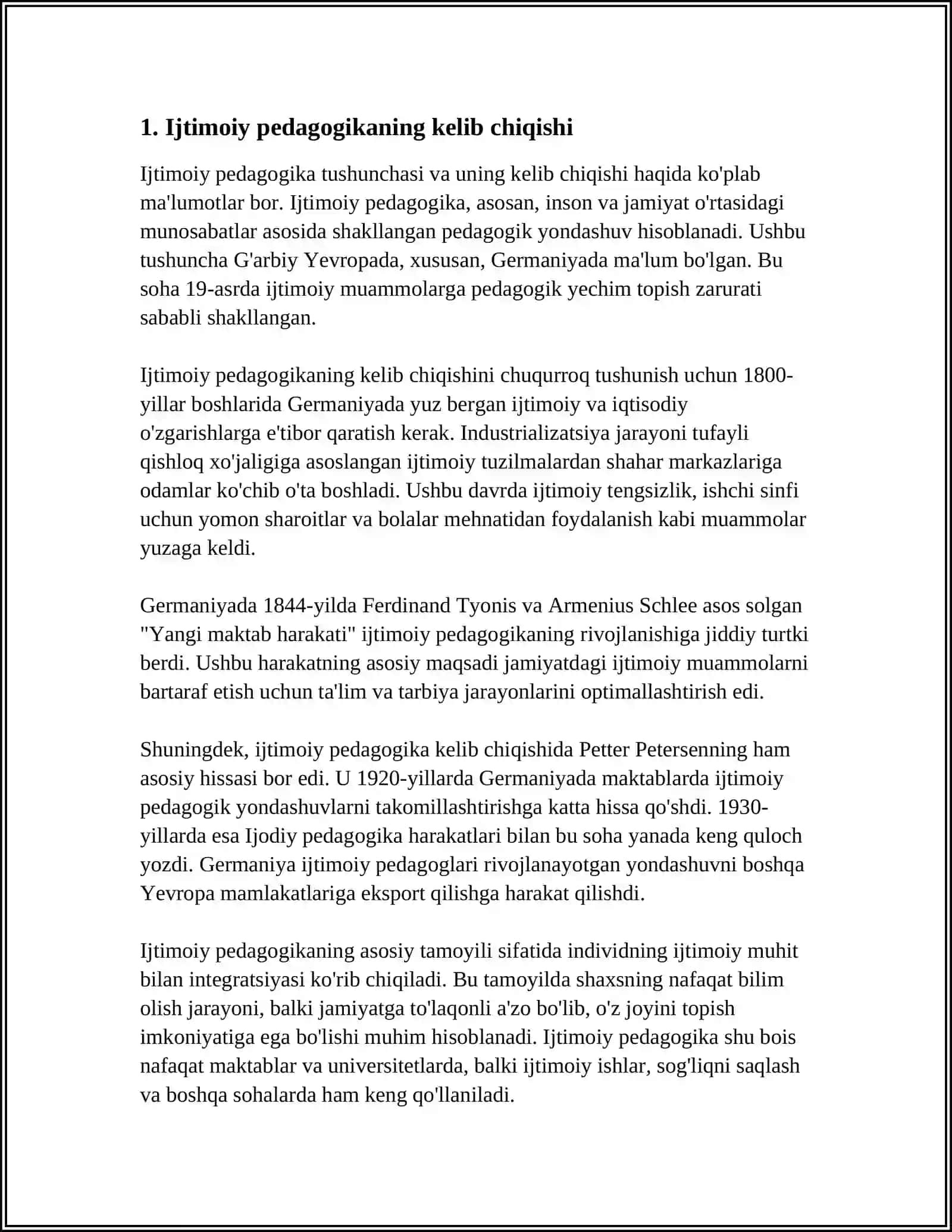 O‘ZBEKISTONDA IJTIMOIY PEDAGOGIKANING PAYDO BO‘LISHI MADANIYATI TARIXI IJTIMOIY HUQUQY SHART SHAROITLAR 4