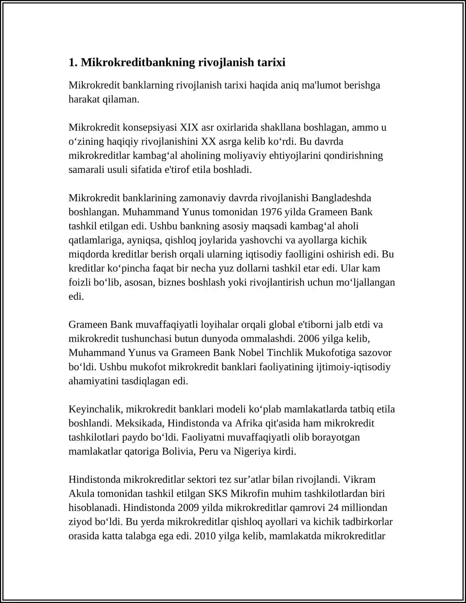 MIKROKREDITBANK AKSIYADORLIK TIJORAT BANKI FAOLIYATI BILAN TANISHISH 4