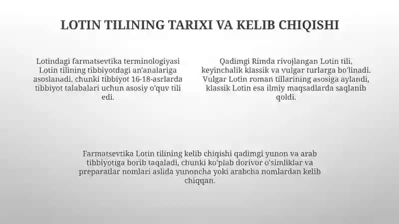Farmatsevtik terminologiyada lotin tili 4
