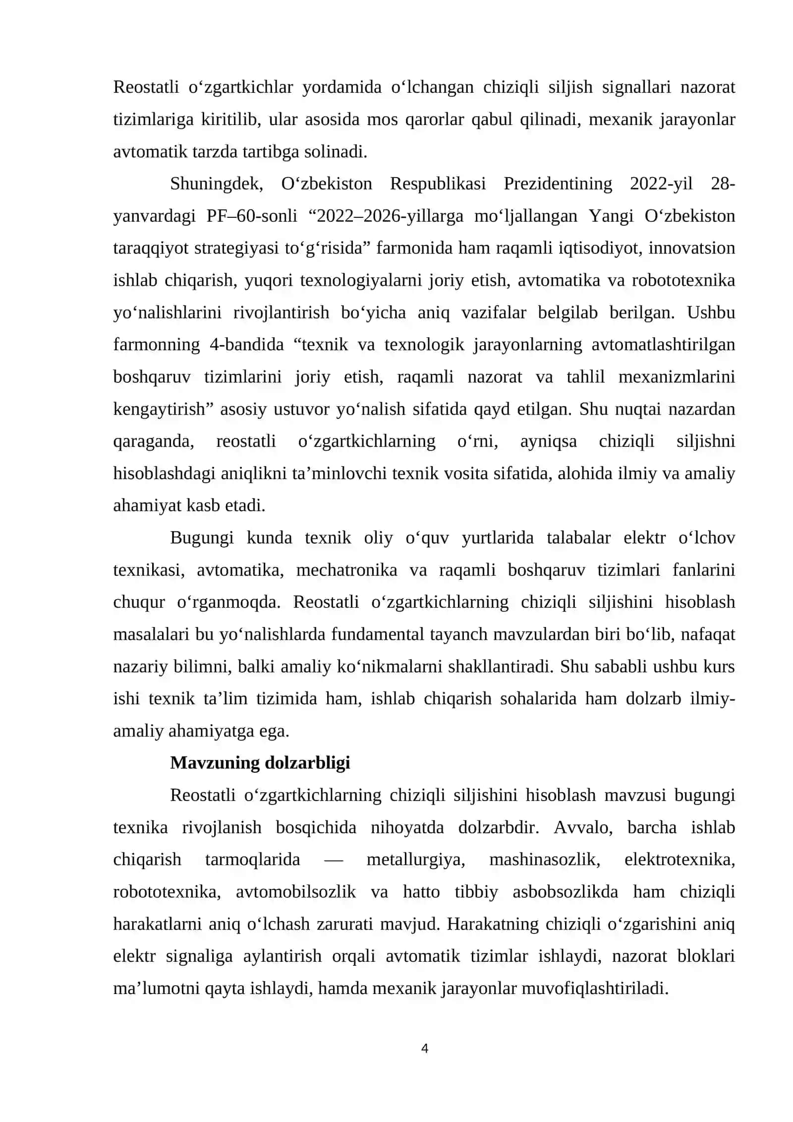 Reostatli o‘zgartkichlarni chiziqli siljishini hisoblash 4