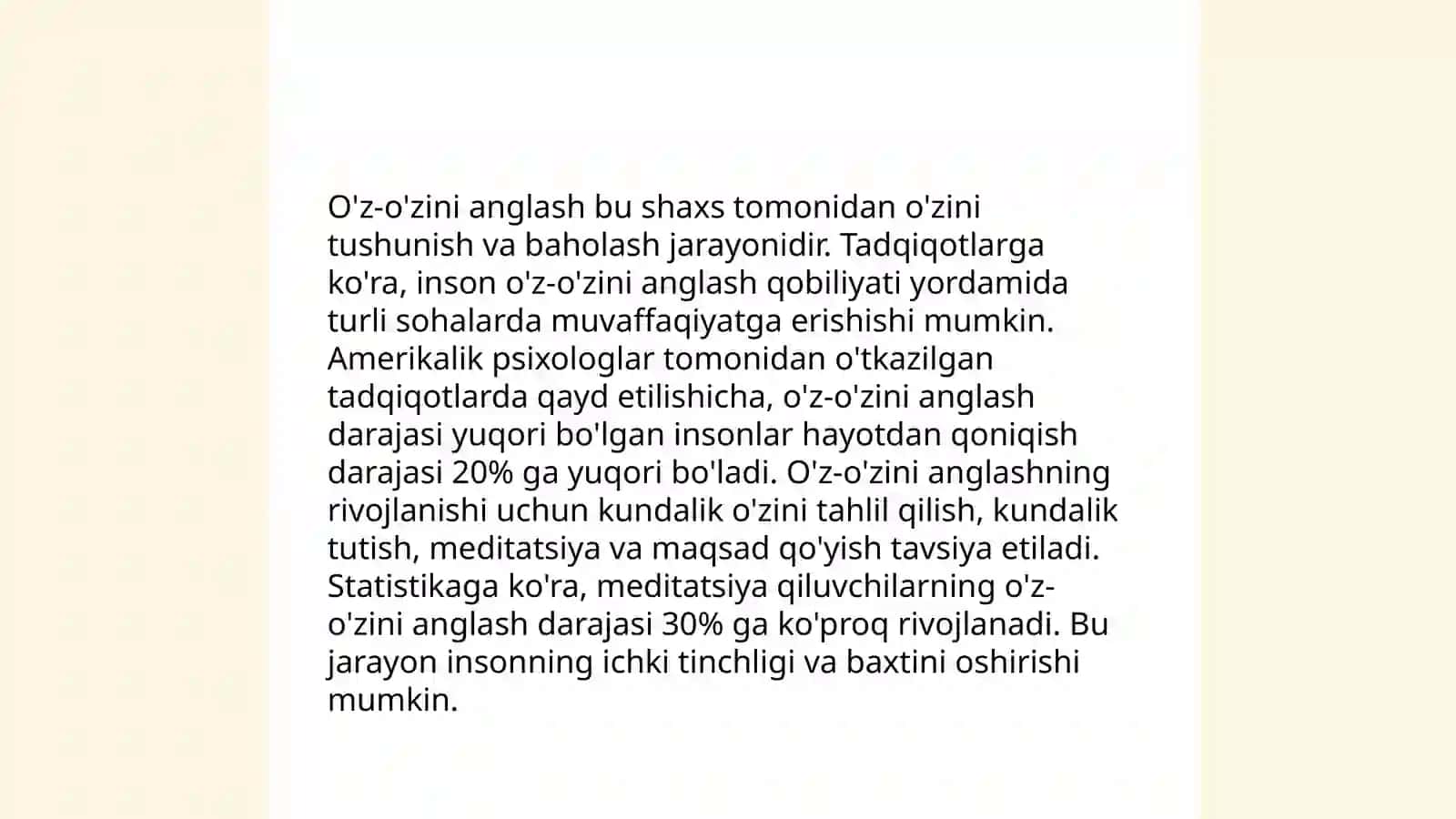 Shaxsning ichki regulyatsiyasi MOXT 1-GURUH 4