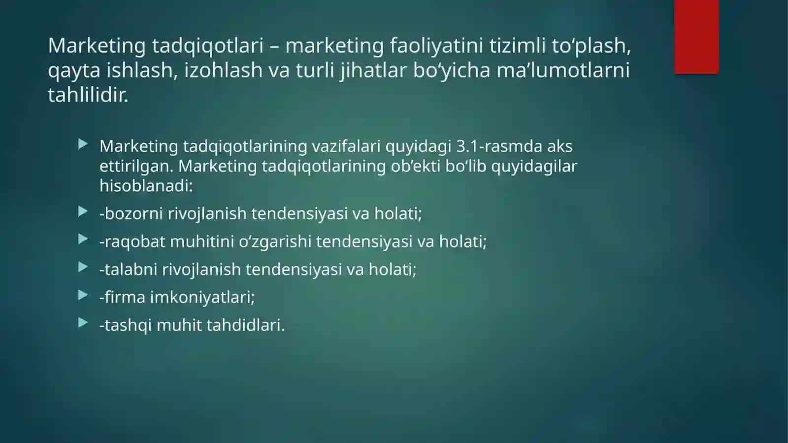Marketing tadqiqotlari va axborot tizimi 4