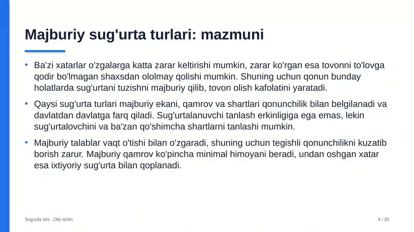 tosh shag'al karyerlarida majburiy sug'urta turlari 8305 4