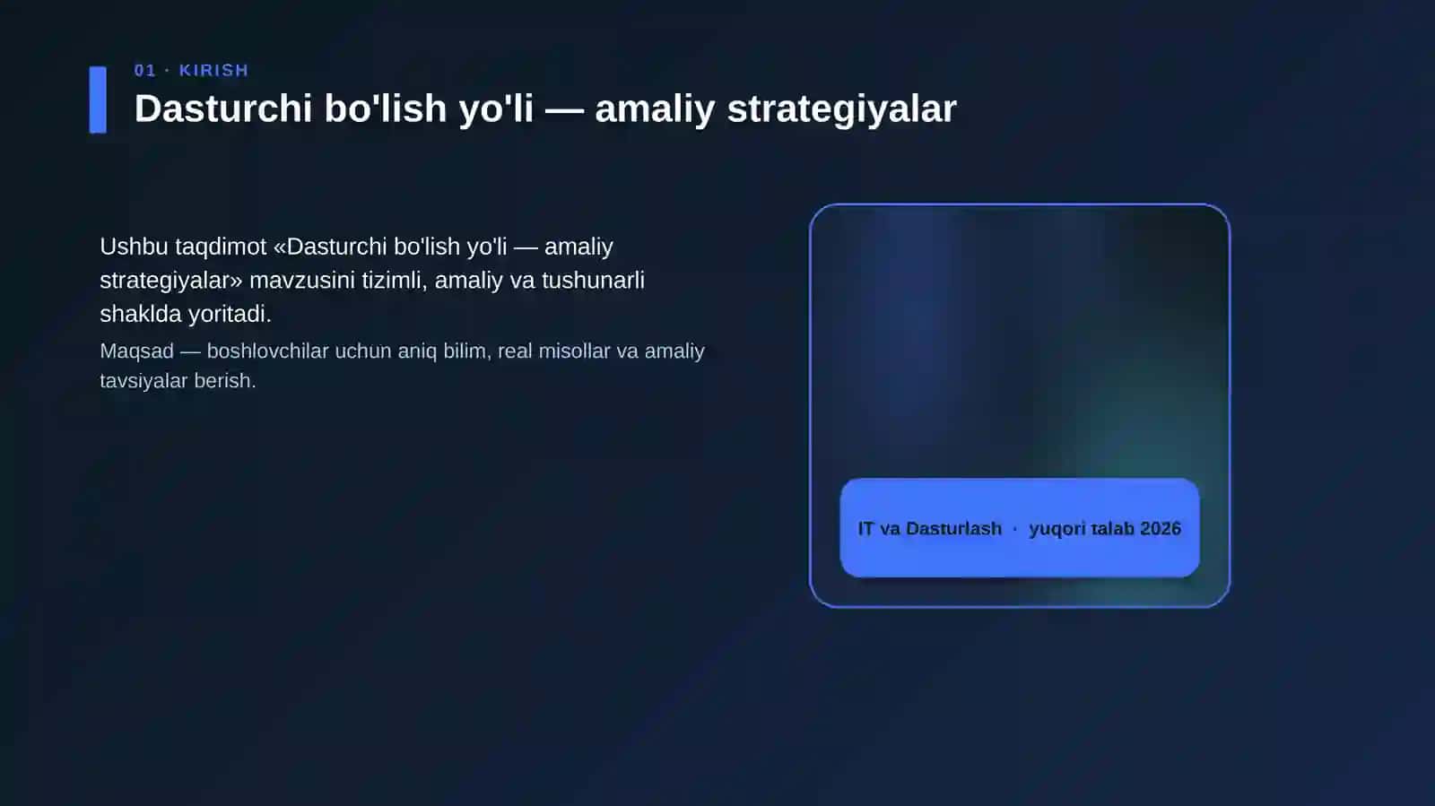 Dasturchi bo'lish yo'li — amaliy strategiyalar 4