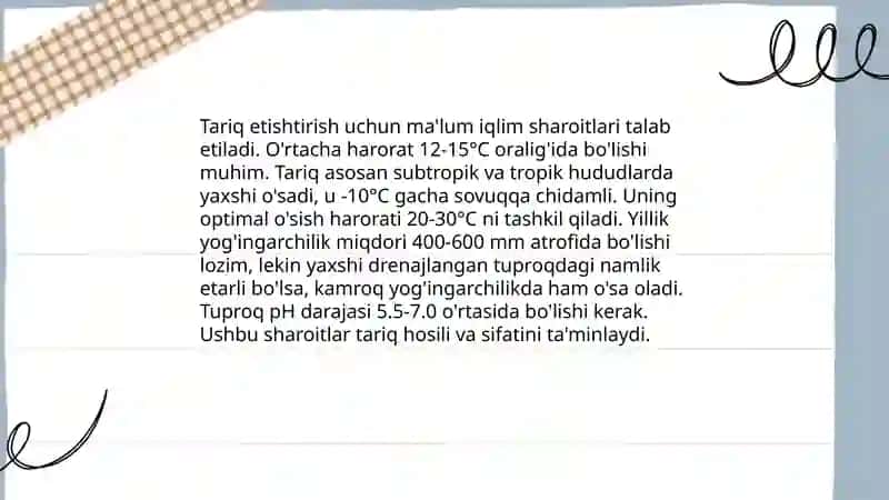 Tariq yetishtirish texnologiyasi 4