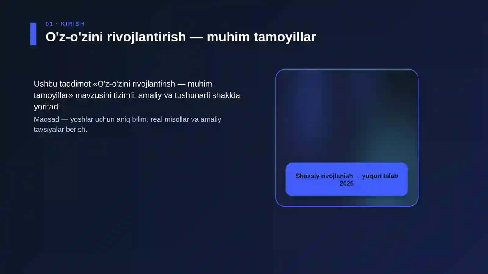 O'z-o'zini rivojlantirish — muhim tamoyillar 4