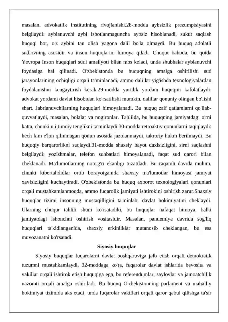 O‘zbekiston Respublikasi fuqarolarining huquqlari va majburiyatlari 4