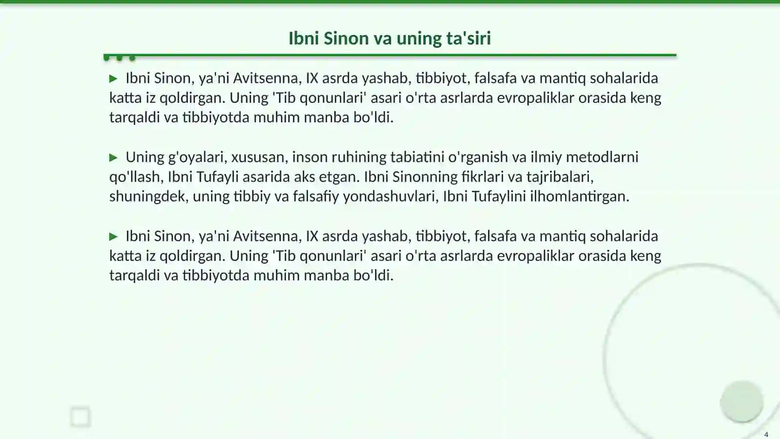 Ibni Tufayli va Ibni Sinoning "Xay ibni Yakson oʻgʻli" risolasi 4