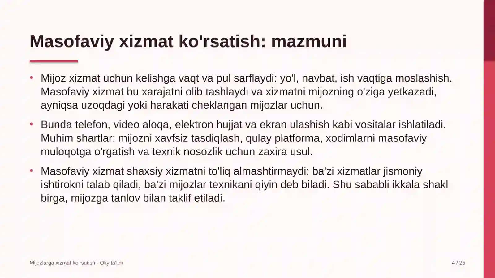 buyurtmaxonalarda masofaviy xizmat ko'rsatishni yo'lga qo'yish 1191 4