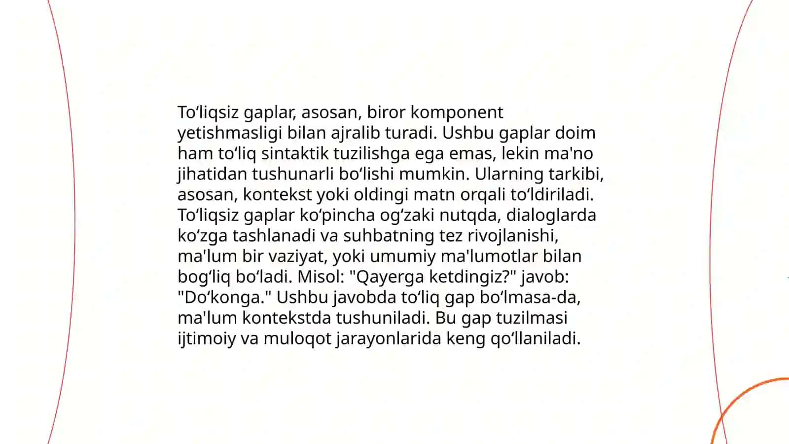 To‘liqsiz gaplarning lingvistik ta'rifi 4