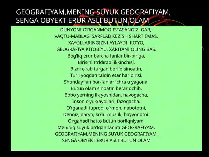 GEOGRAFIYA- TABIIY FANLAR SULTONIDIR- 4