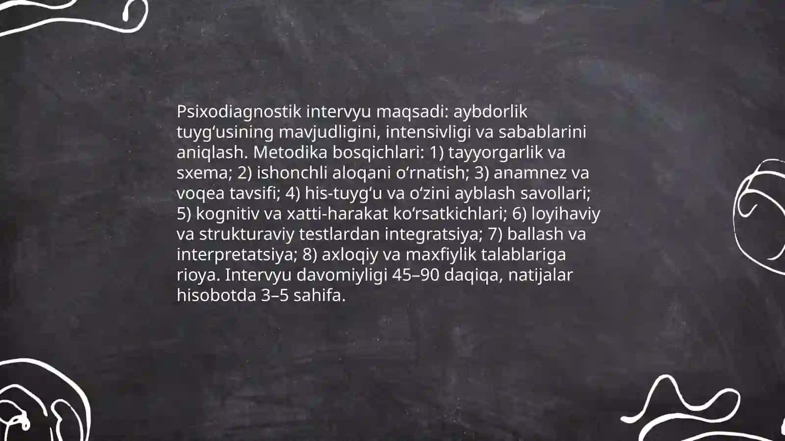 Aybdorlik hissini oʻrganish metodikasi 4