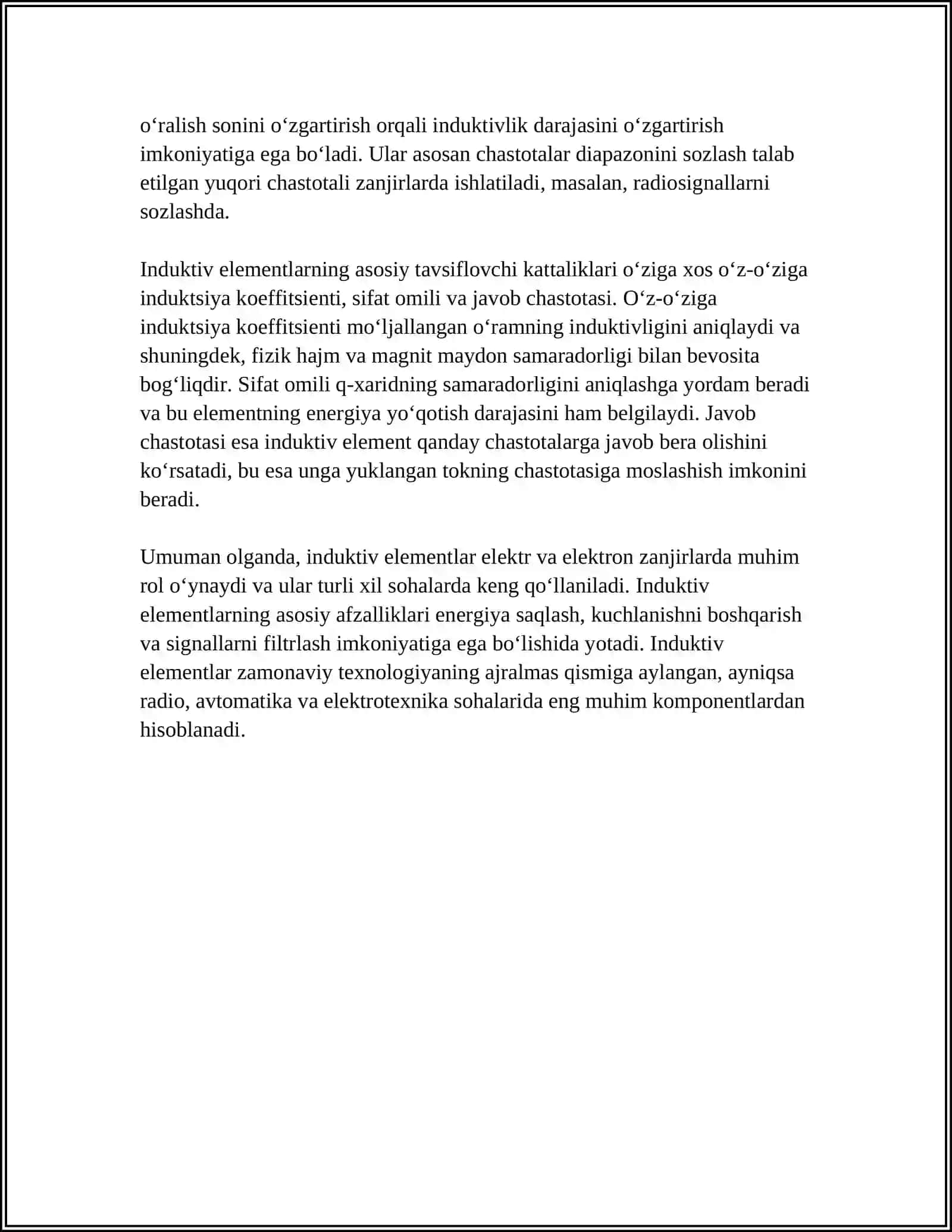 INDUKTIV ELEMENTLAR VA ULARNI XARAKTERLOVCHI KATTALIKLAR 4