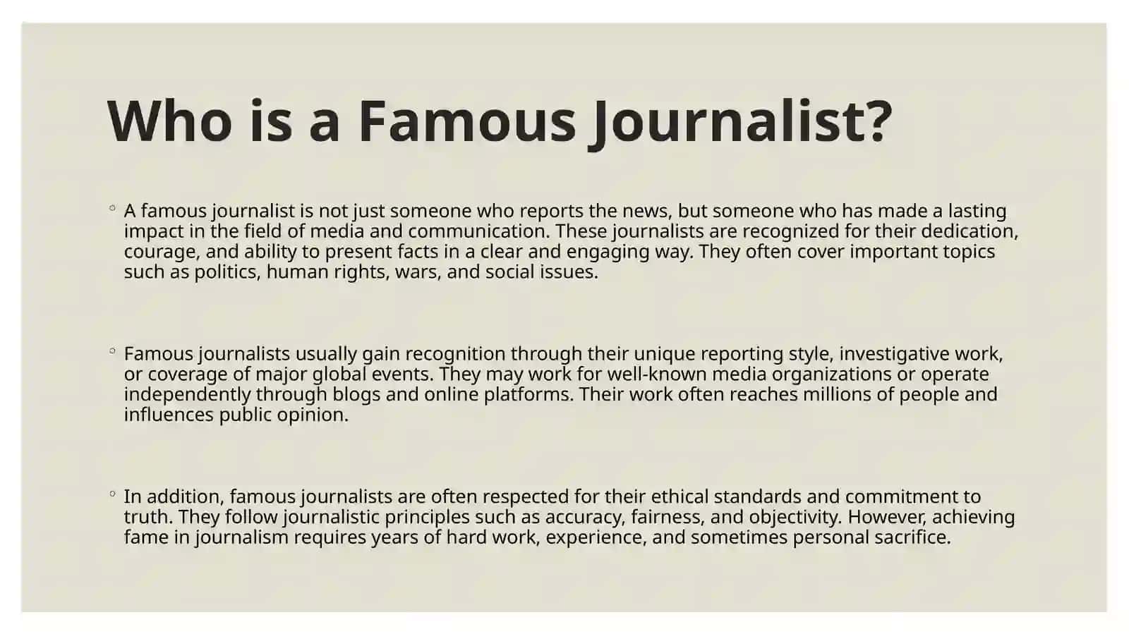 Journalism and Famous Journalists 4