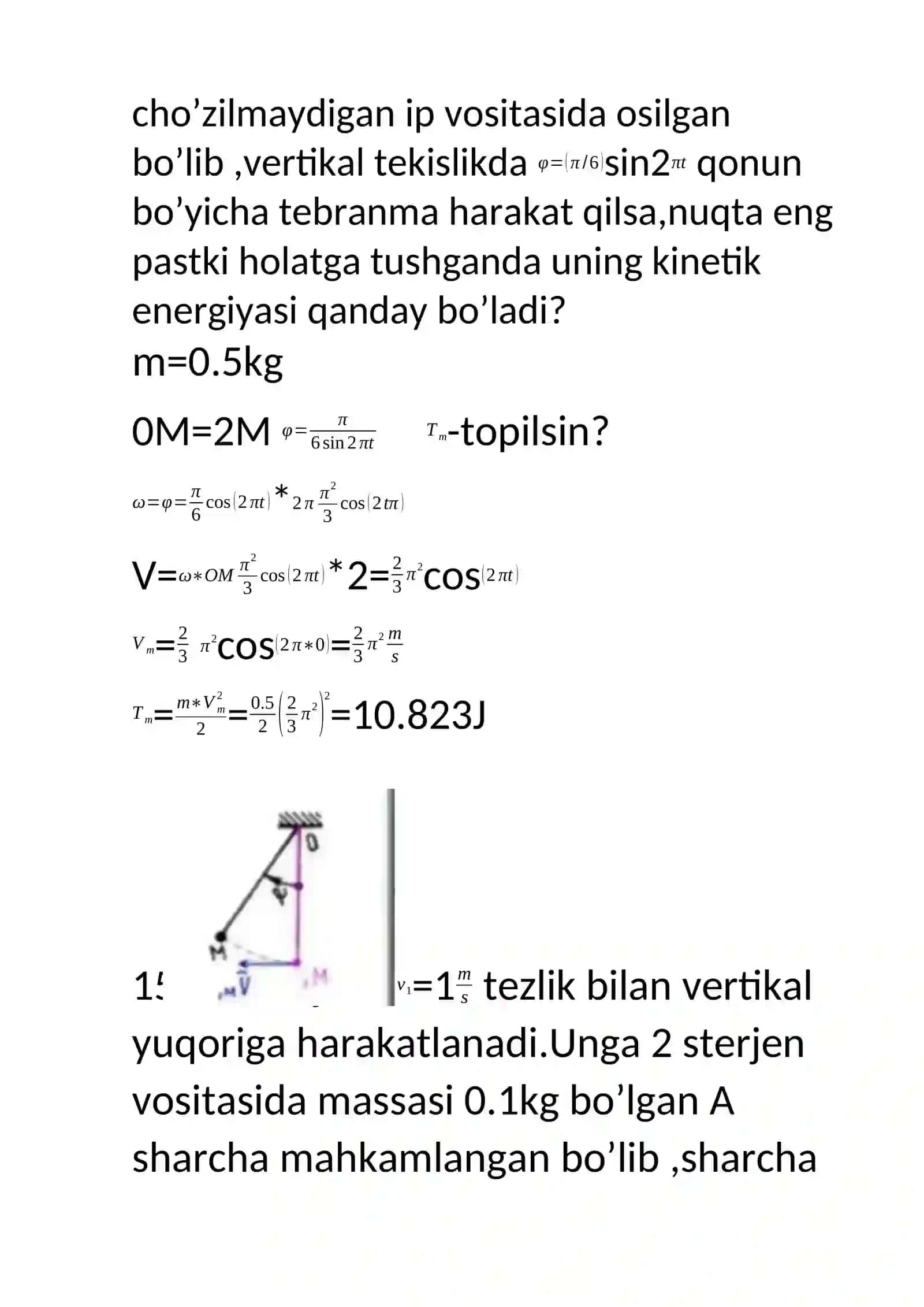 Nazariy mexanika fanidan tayyorlagan mustaqil ishi 4