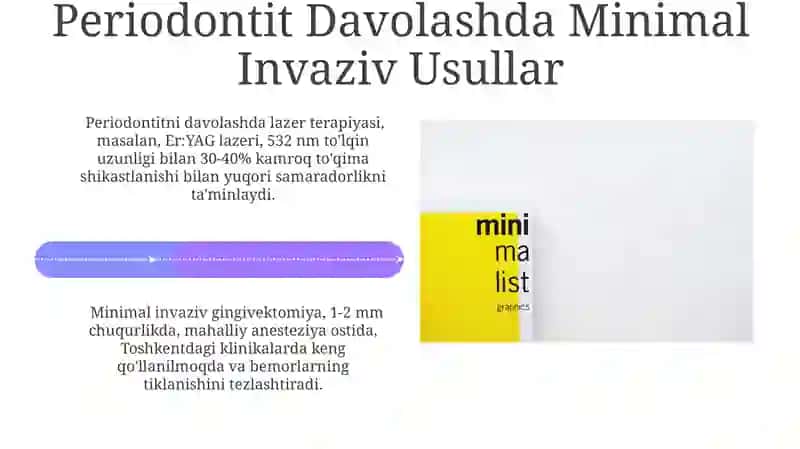 Stomatologiya boʻyicha. Charxlanishning minimal invaziv usullari va tamoyillari 4