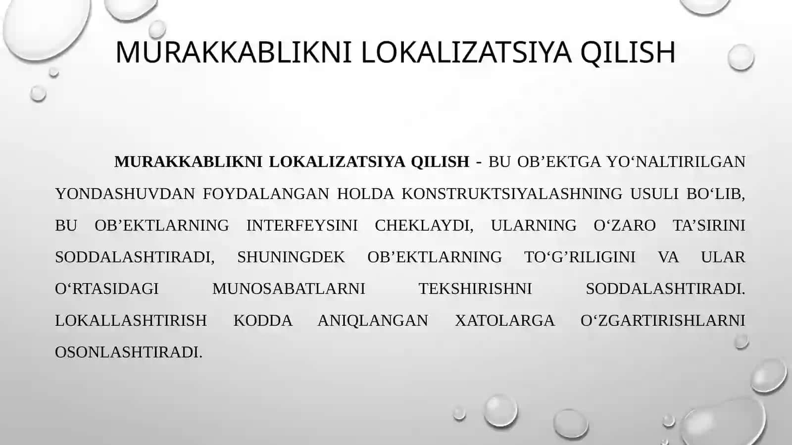 Konstruksiyalashning asosiy elementlari. Murakkablikni minimallashtirish. O‘zgartirishlarni kutish. Konstruksiyalashda tekshirish imkoniyati. Konstruksiyalashdagi standartlar 4