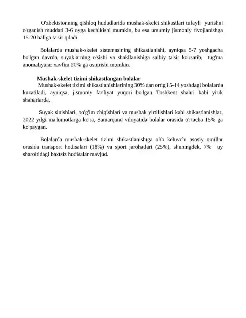 Harakat tayanch azolari jaroxatlangan bolalar 4