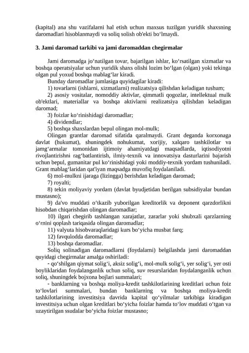 YURIDIK SHAXSLARDAN UNDIRILADIGAN DAROMAD (FOYDA) SOLIG‘I 4