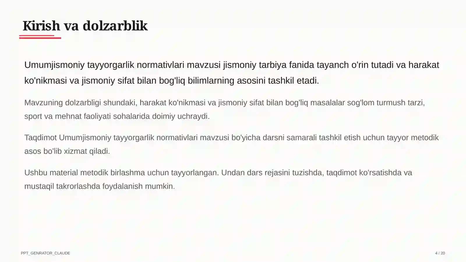 Umumjismoniy tayyorgarlik normativlari (10-sinf) 4