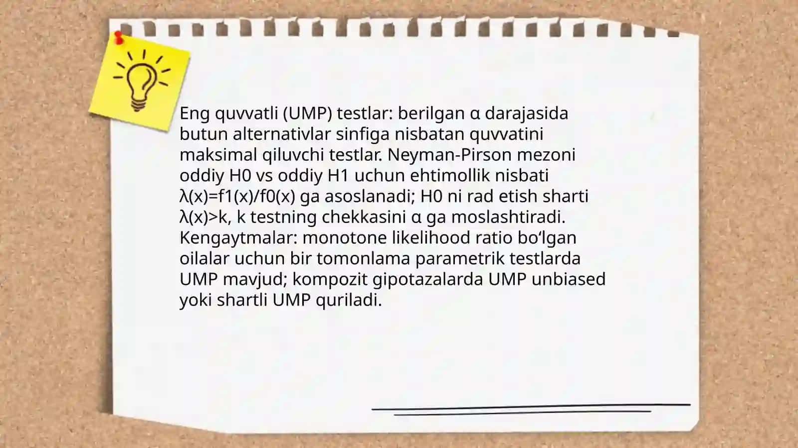 Neyman-Pirson lemmasi: ta'rif va matematik asoslar 4
