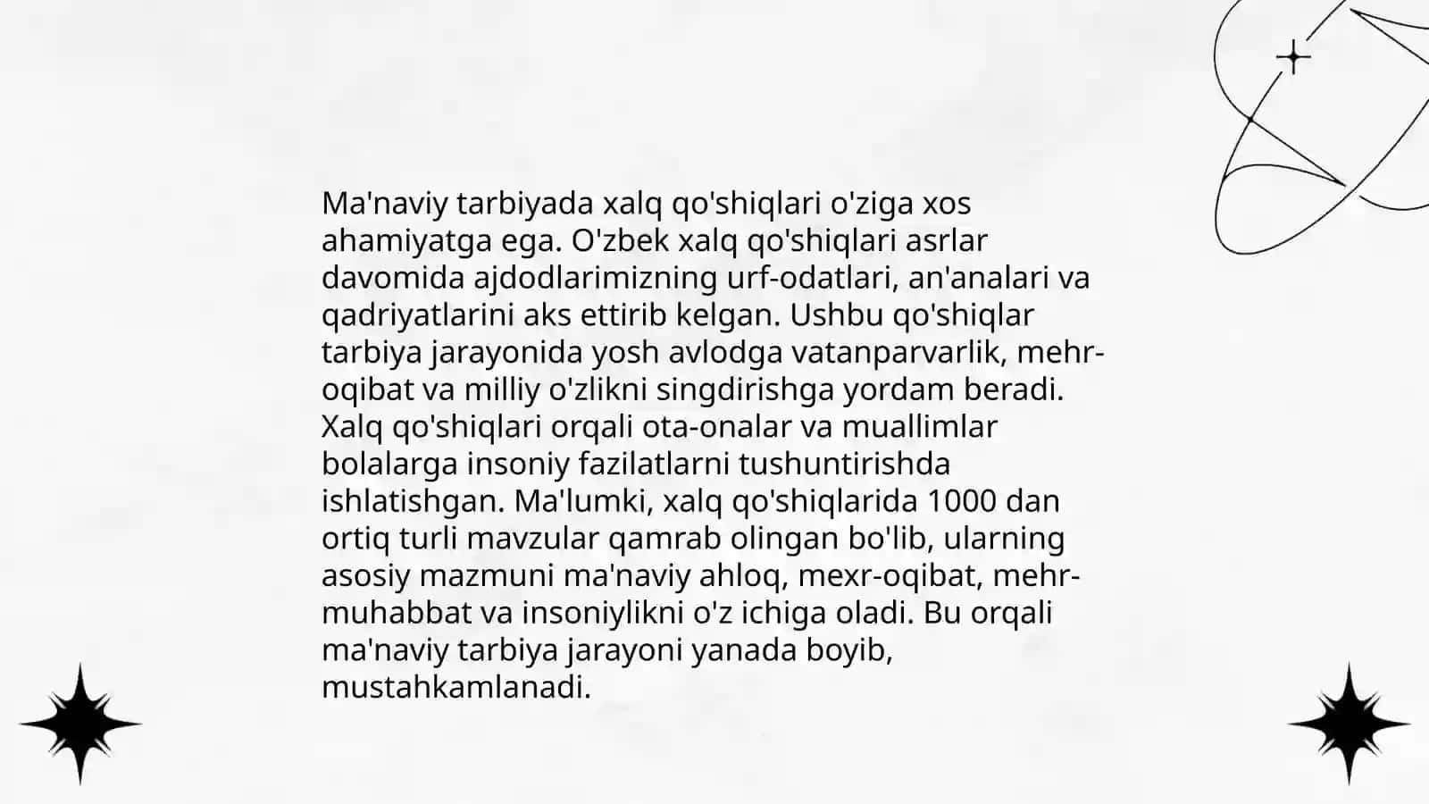 Xalq ijodiy merosining tutgan órni 4