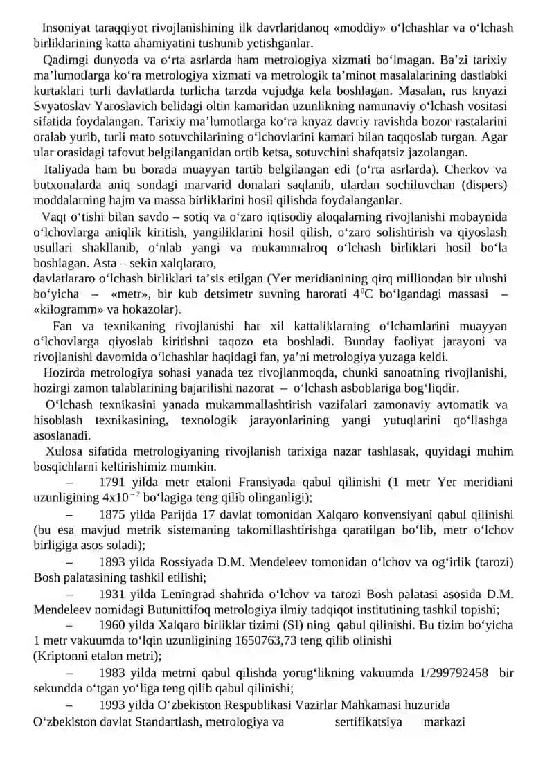 Metrologiya, standartlashtirish va sertifikatlashtirish 4