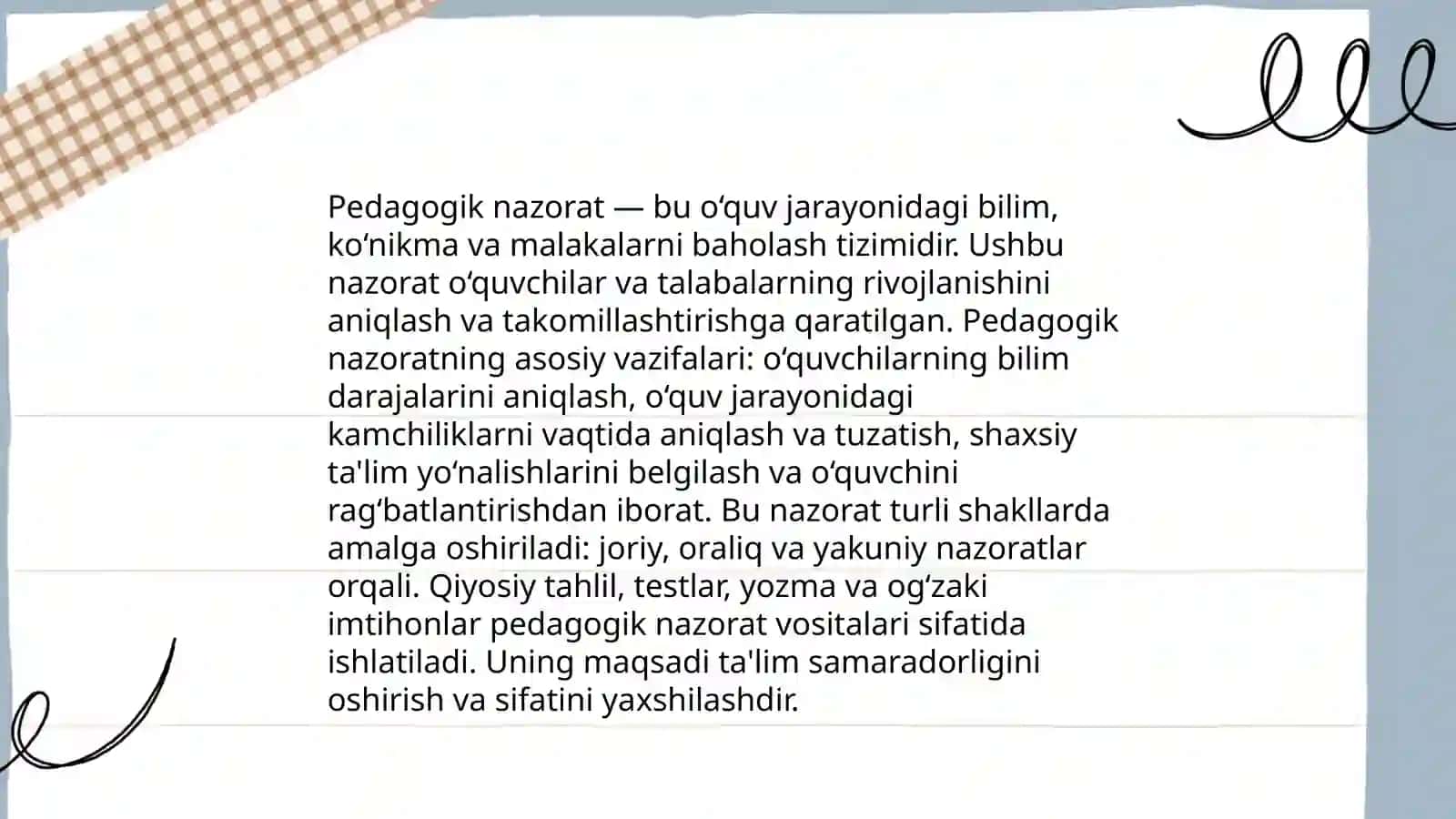 Jismoniy tarbiya darslarida pedagogik nazorat:pedagogik tahlil,xronometraj,pulsometriya o'tkazish uslubiyoti 4