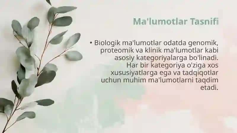 Tibbiy biologik masalani yechish misolida ma'lumotlarni tashkil qilish va kiritish 4