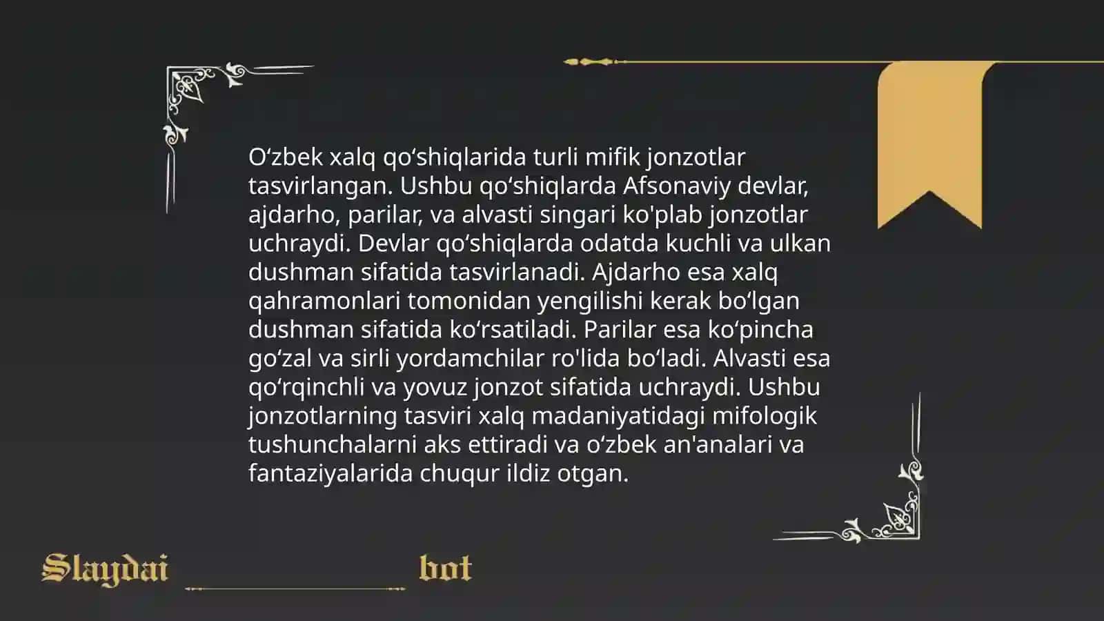Xalq qo’shiqlarida mifik timsollar 4
