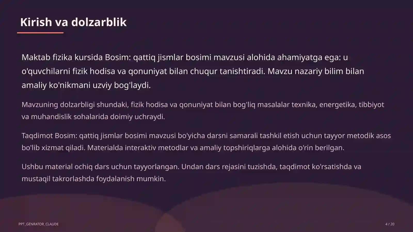 Bosim: qattiq jismlar bosimi (6-sinf) 4