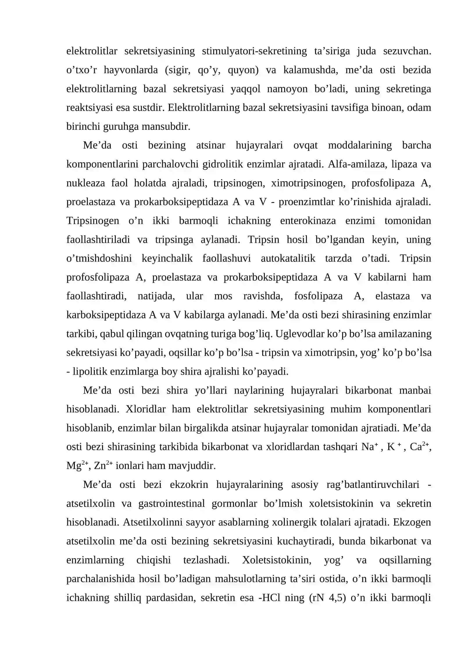 OVQAT HAZM QILISH JARAYONIDA MEDA VA ICHAK SHIRASI TARKIBIDAGI FERMENTLAR 4