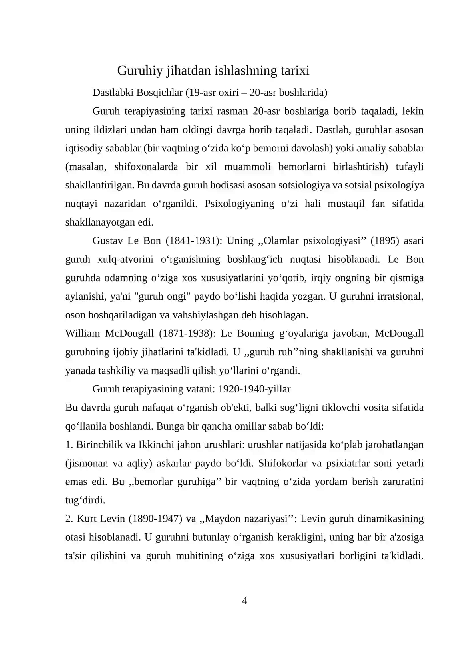 Guruhiy Psixologiyada Guruh Psixologiyasining Ilk Bosqichlari 4
