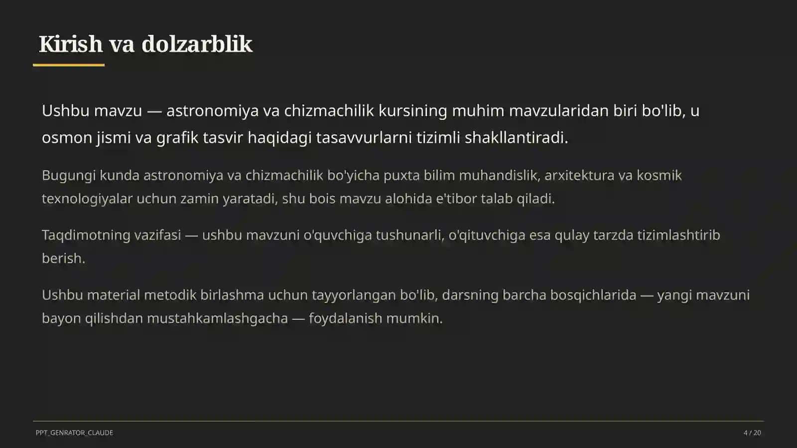 Chizmachilik asoslari: chizma asboblari va formatlar (8-sinf) 4