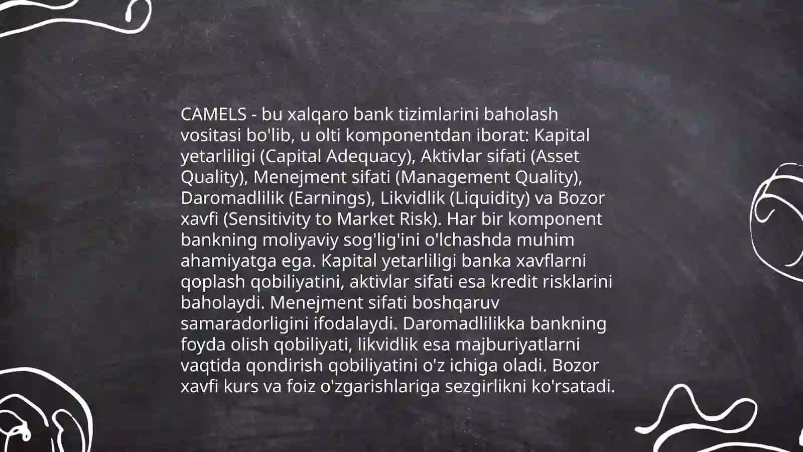 CAMELS tizimi va uning qo`llanilishi 4