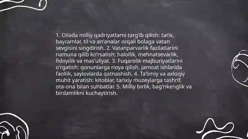 Vatan taraqqiyotiga men ham masulam: Oila jamiyatning asosiy boʻgʻinidir 4