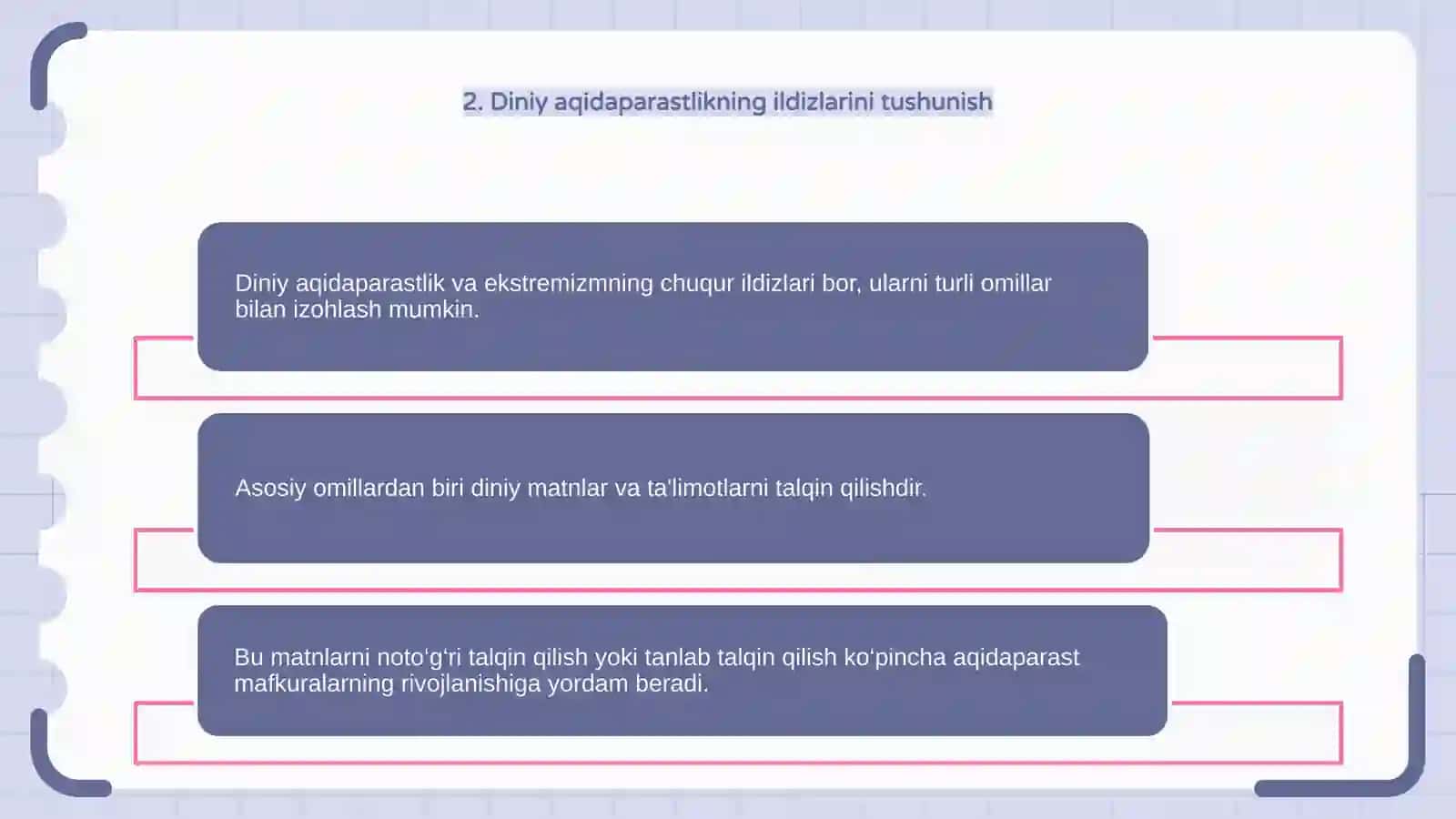 Diniy aqidaparastlik (fanatizm) ekstremizmning paydo bólishining  ijtimoiy tarixiy zaminlari  va rivojlanishi 4