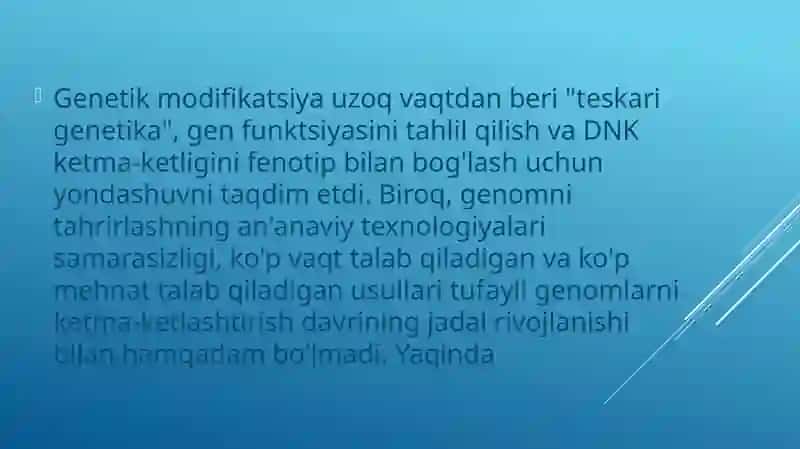 biologiyaTA’LIM YO’NALISHITALABASININGGENOMIKA FANIDANTAYYORLAGANtaqdimoti 4