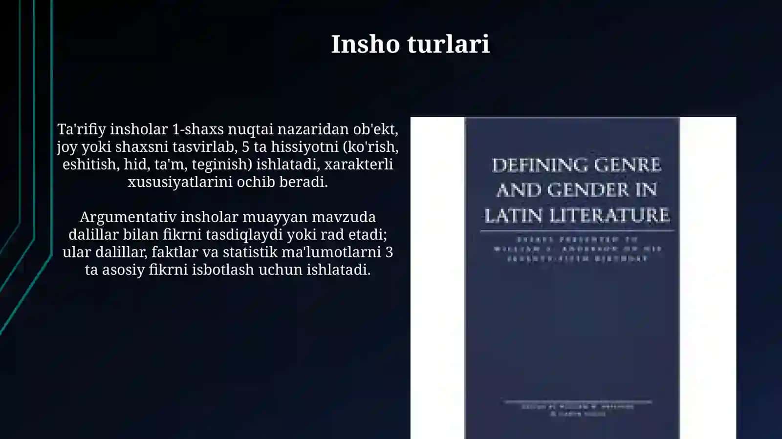Insho: Ta'rif, Turlari va Xususiyatlari 4