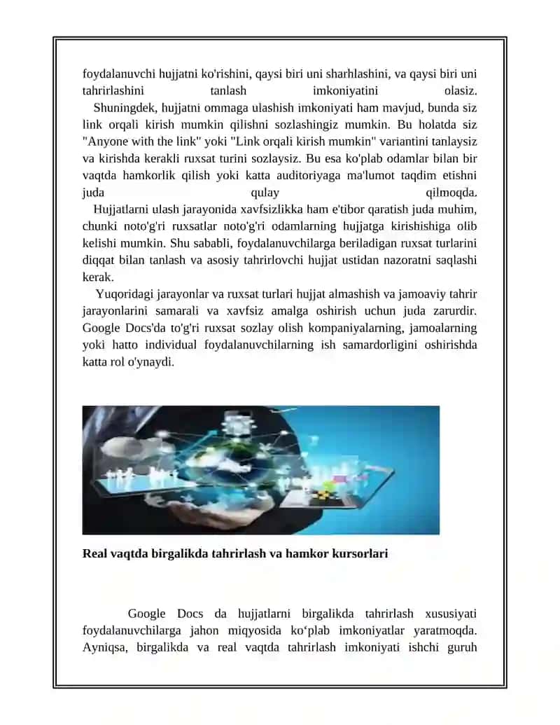 GOOGLE DOESDA HUJJATNI BIRGALIKDA TAHRIRLASH 4