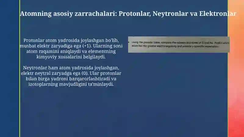 Atom tuzilishi va D.I Mendeleyevning davriy sistemasi Valentlik tushunchasini shakllanishi 4