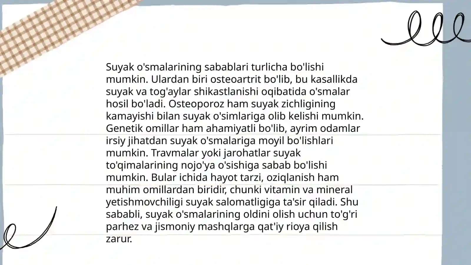 Suyak o'smalari. Artrozlar va artritlar. Bo'g'imlar o'smalari. Yumshoq to'qimalar o'smalari 4